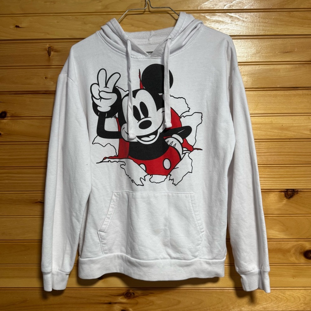Disney Mickey Mouse White Youth Hoodie Medium (7/9)